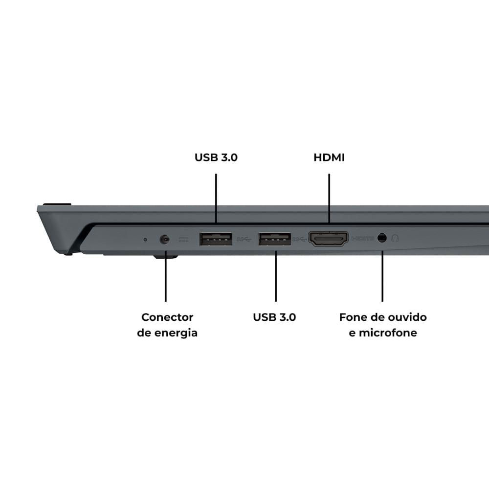Miniatura Notebook Positivo Vision C15 Intel Celeron N4020 Linux 8GB RAM 240GB SSD Lumina Bar 15.6” HD Cinza