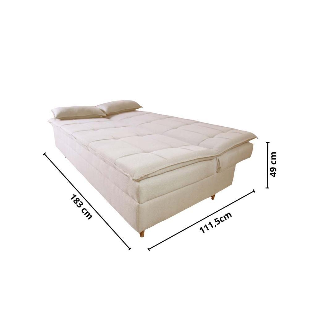 Miniatura Sofá Cama 3 Lugares 197cm Soho Suede Nude Herrero Decor Nude Areia