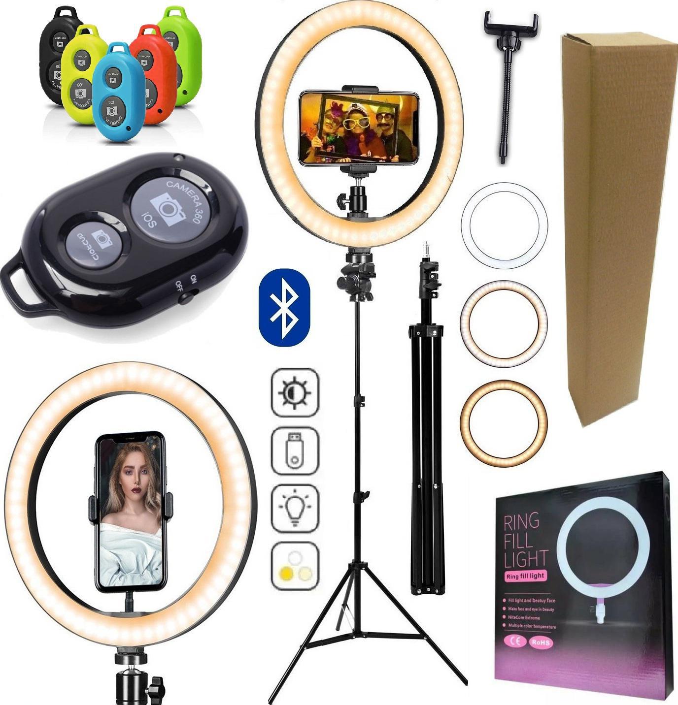 Miniatura Ring Light Profissional Anel Led Iluminação Completo Tripé