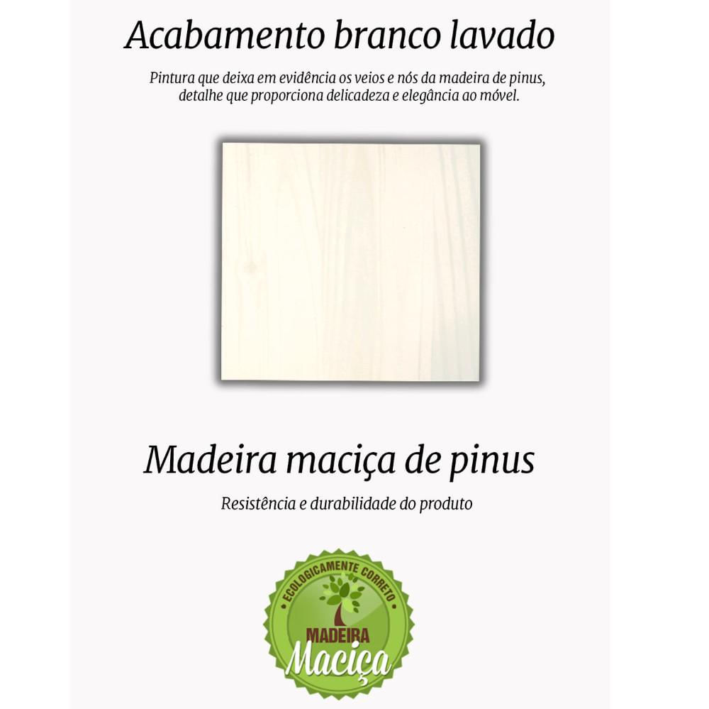 Cama Solteiro 2 Gavetas Madeira Maciça Beauty Inter Link Branco Lavado