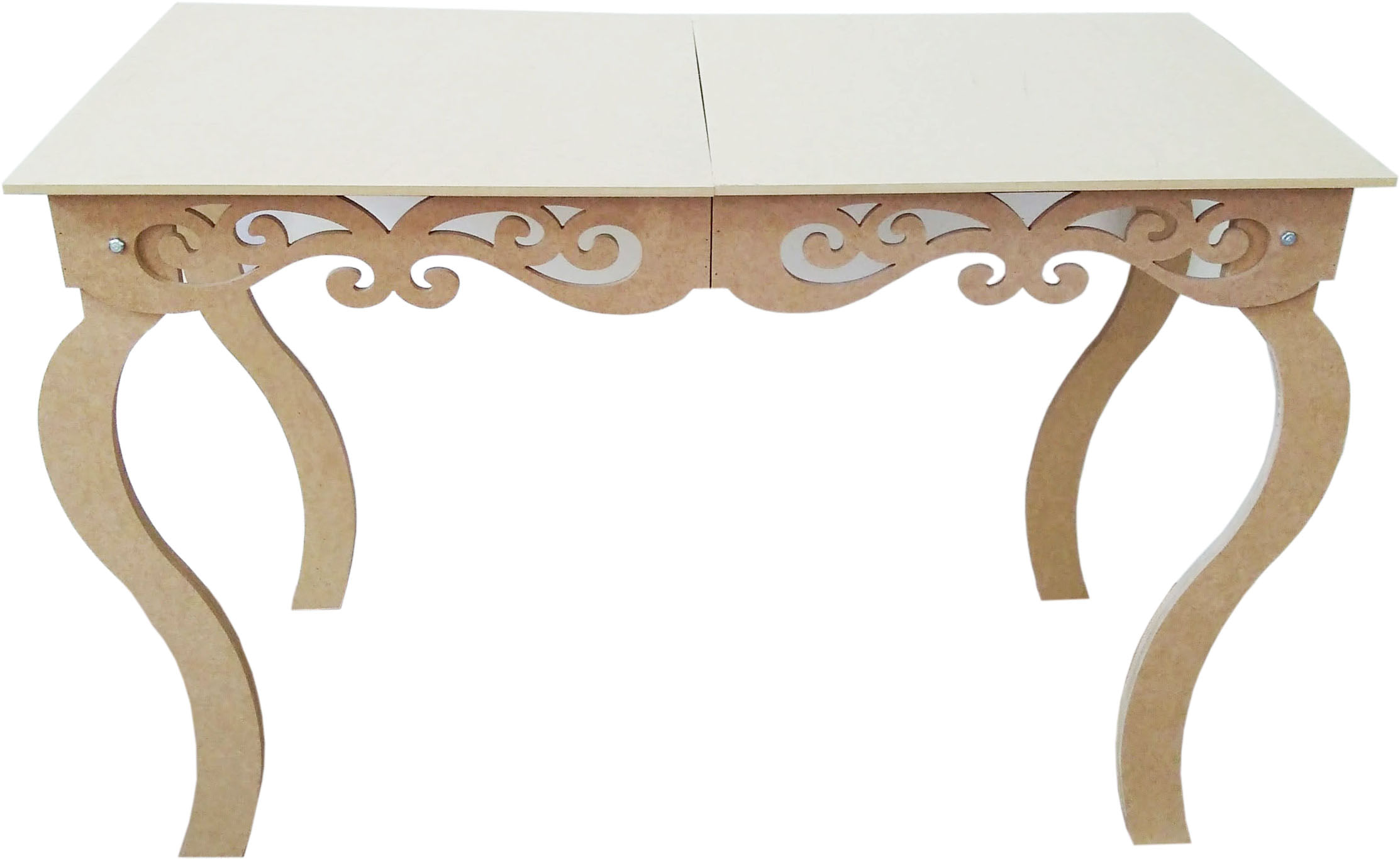 Miniatura Mesa Provençal Arabesco 120x60 Altura 80 cm Festas Mdf Cru