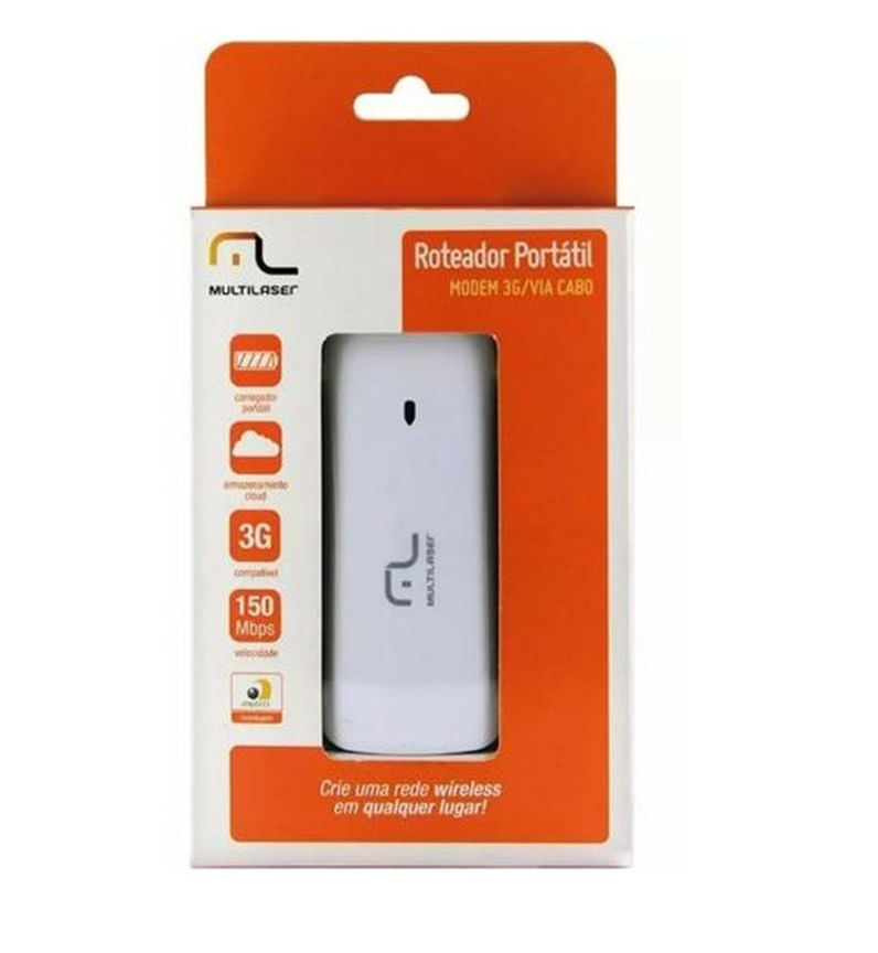 Miniatura Roteador Wireless Multilaser 3g Portátil 150mbps Power Bank