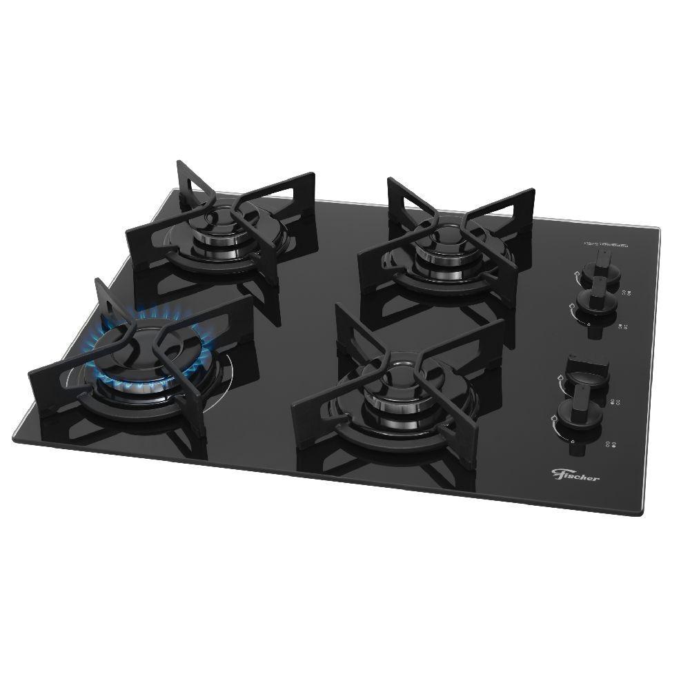 Miniatura Cooktop Fit Line Fischer 4 Bocas Vidro Preto Chama Rapida BIVOLT 36310-102671