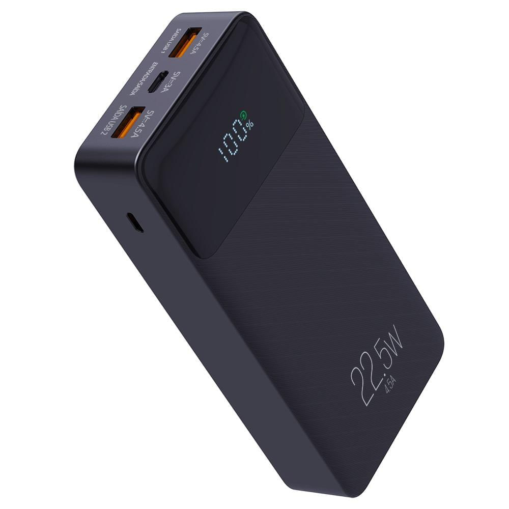 Miniatura Carregador Portátil Power Bank 20000mAh ELG PB200-BK Preto Preto