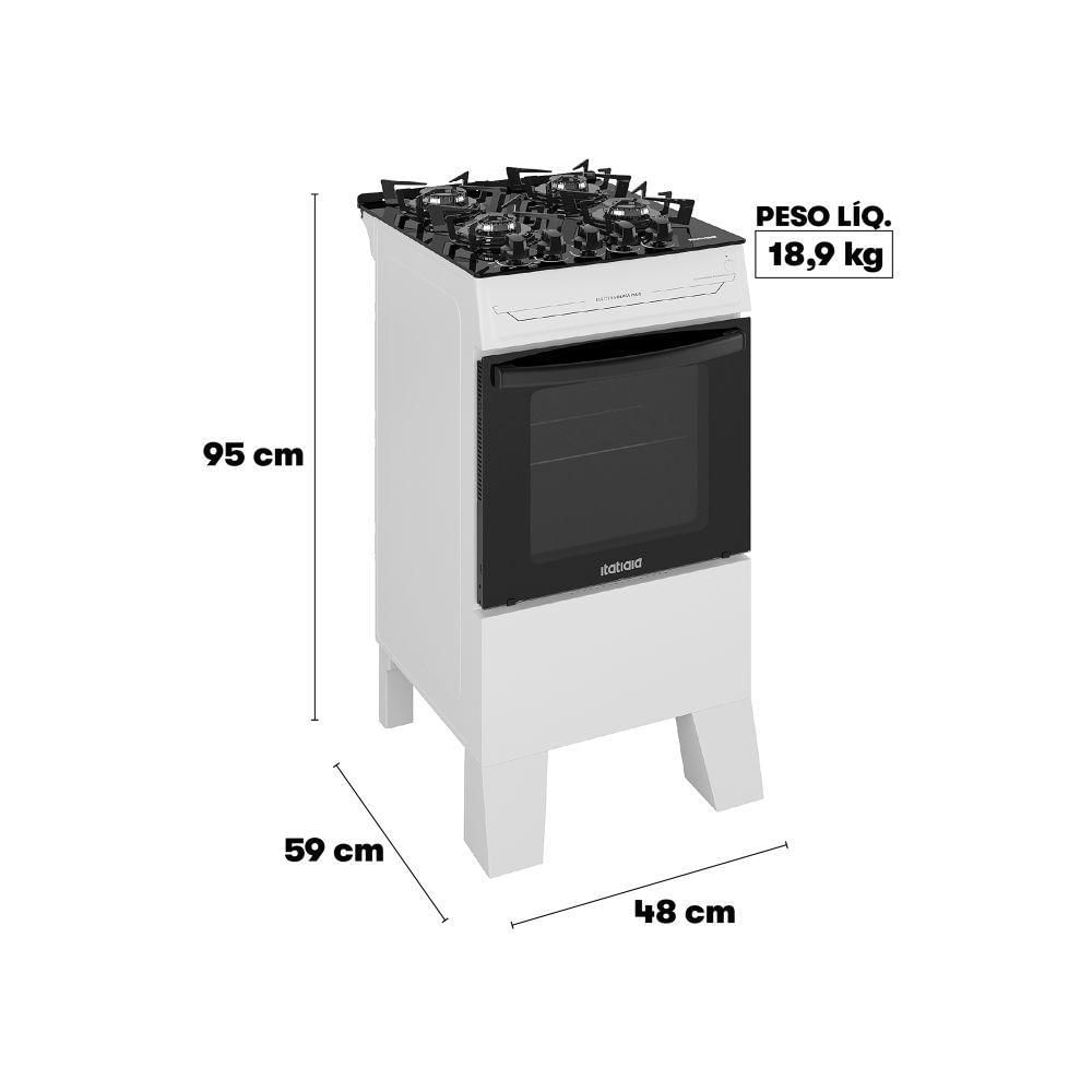 Miniatura Fogão Itatiaia Electra Glass Pluss Piso 4 Bocas Branco Mesa De Vidro Bivolt (3700000485)