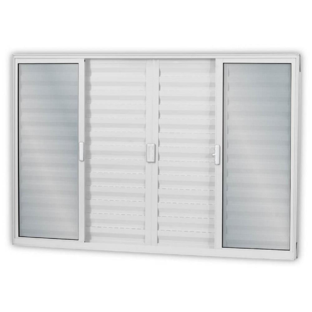 Miniatura Janela de Aluminio Veneziana 6 Folhas Vidro Mini Boreal 100x150 MGM Branco
