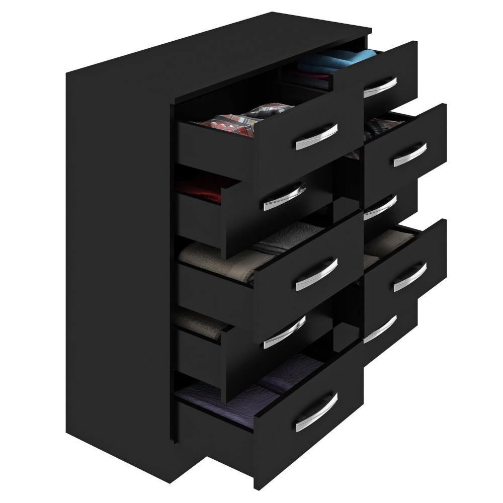 Miniatura Cômoda em MDP 10 Gavetas Fellicci Preto