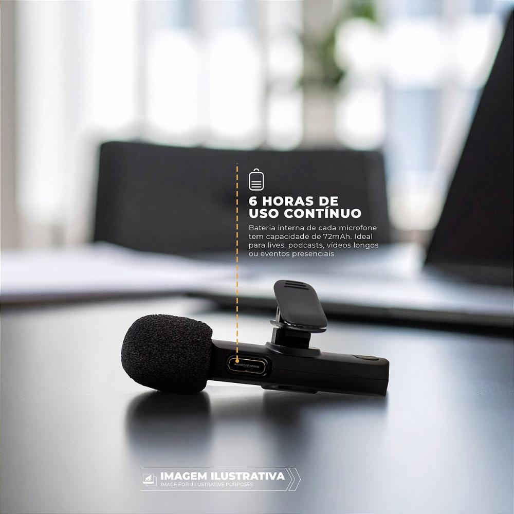 Miniatura Microfone de Lapela 3 em 1 - Armor - Tipo C / Lightning / P2 - Gshield
