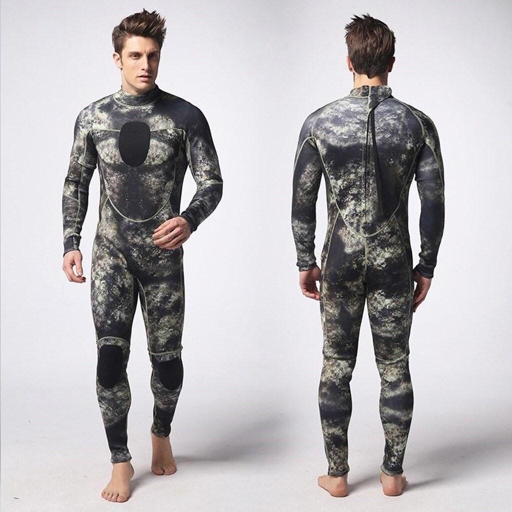 Miniatura Roupa De Mergulho Neoprene 3Mm Camuflada Pesca Rio Mar - 2Xl