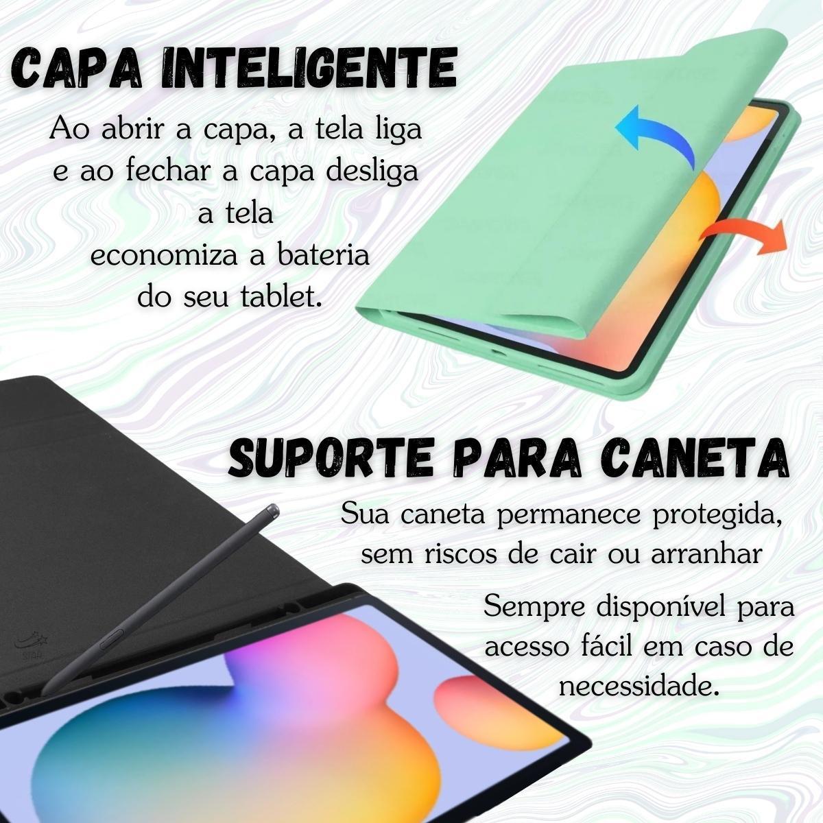 Capa Tablet Samsung S6 Lite P619 Com Teclado Preto