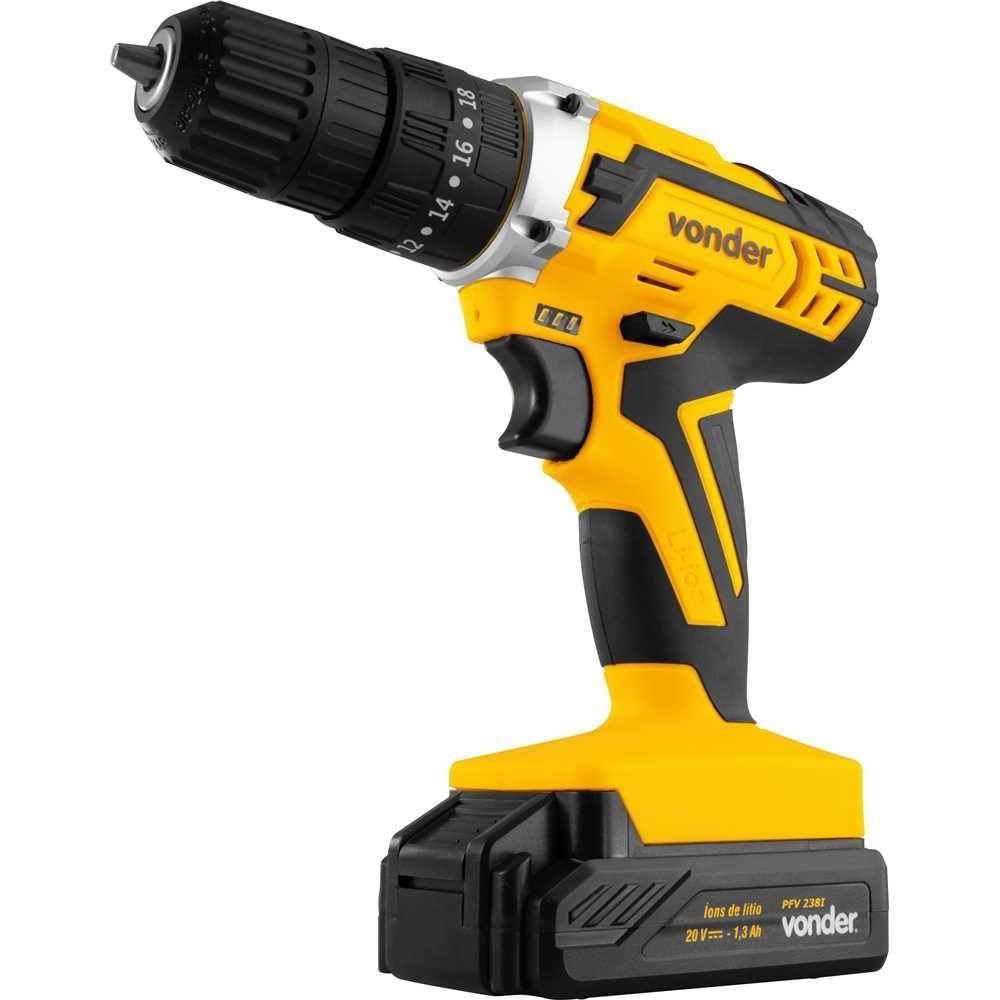 Parafusadeira Furadeira Impacto Bateria 20 Volts Pfv238l 6001000238 Vonder