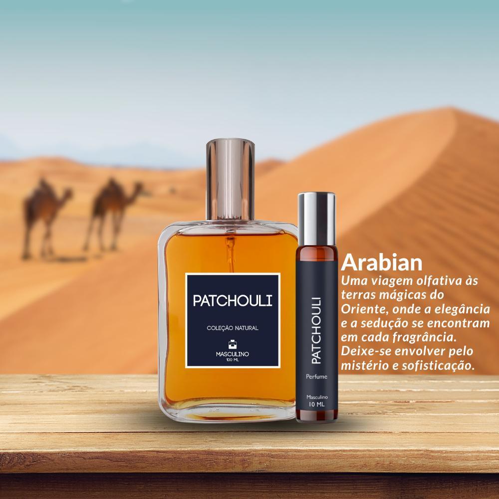 Miniatura Kit Perfume Patchouli 100Ml Masculino + Spray Portátil 10Ml