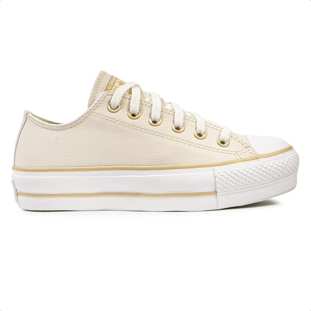 Miniatura Tênis Converse Chuck Taylor All Star Lift Feminino Bege / Branco - 33