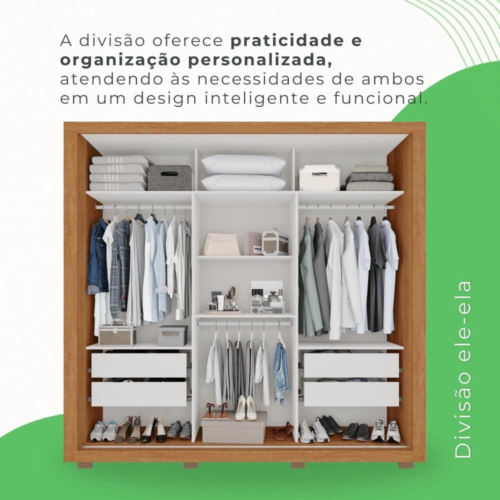 Guarda Roupa Casal 3 Portas 4 Gavetas Costa Rica Cinamomo