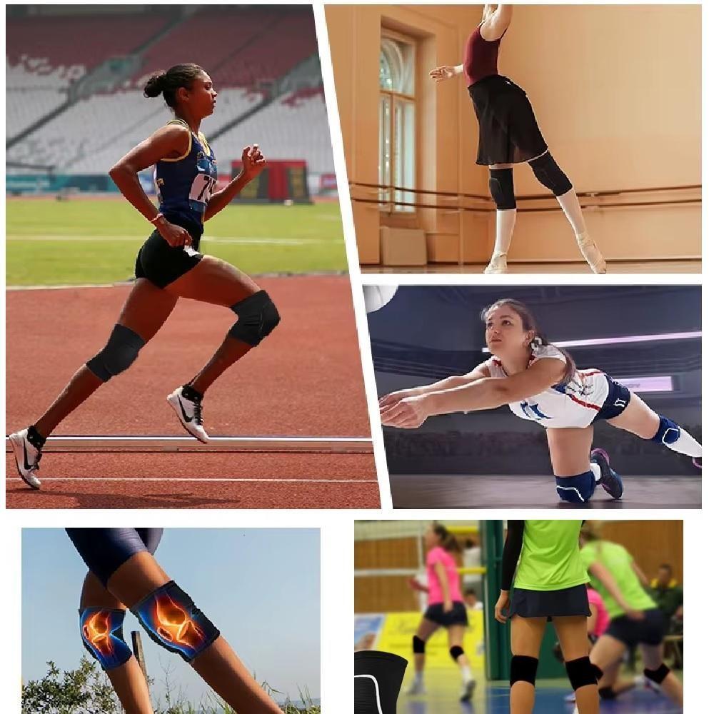 Joelheira Volei Kit Par Protetor Joelhos Futsal Goleiro Handebol Dança Indoor Elastica Acolchoada