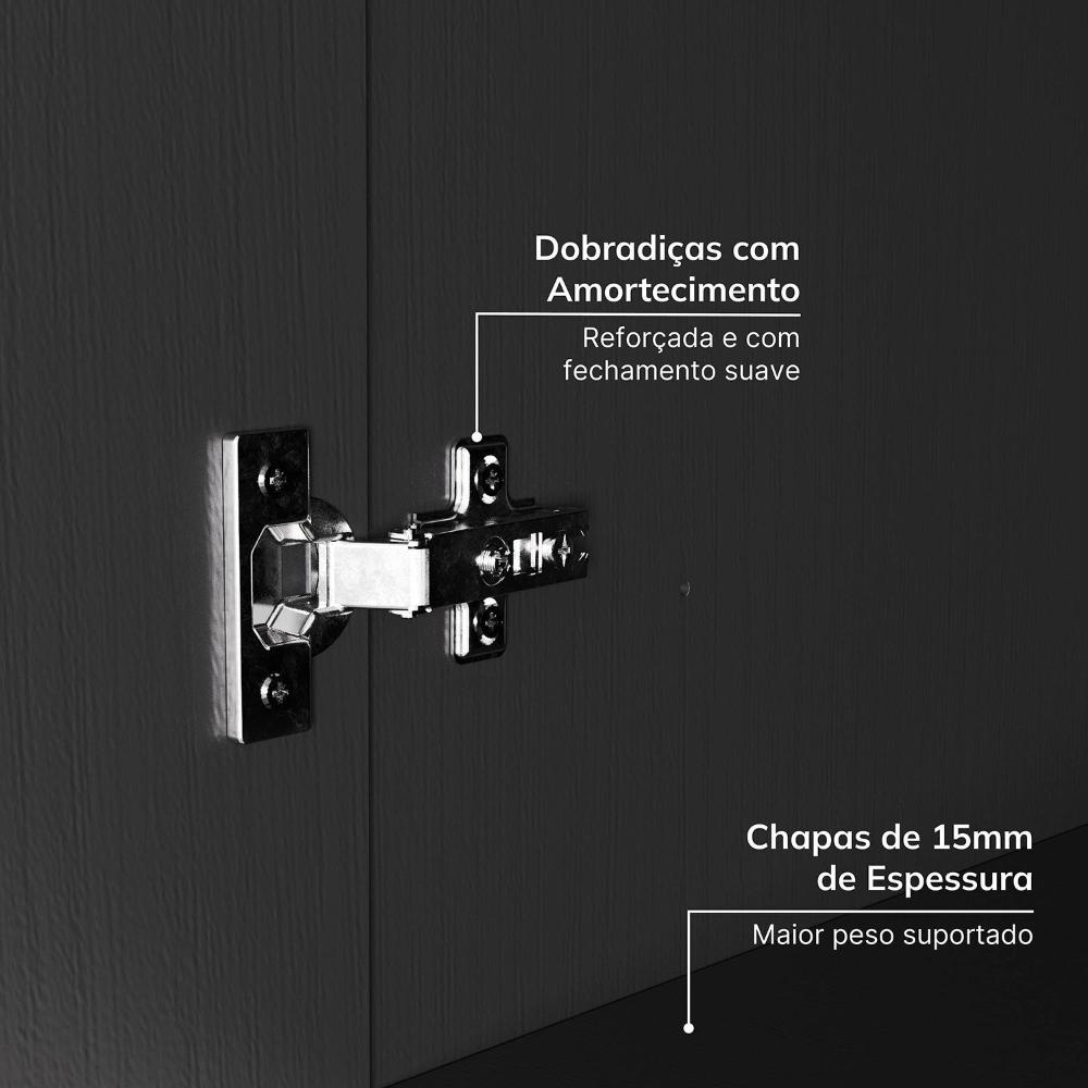 Guarda-roupa Modulado 2 Portas 3 Peças Hera Cabecasa Madeiramadeira Preto