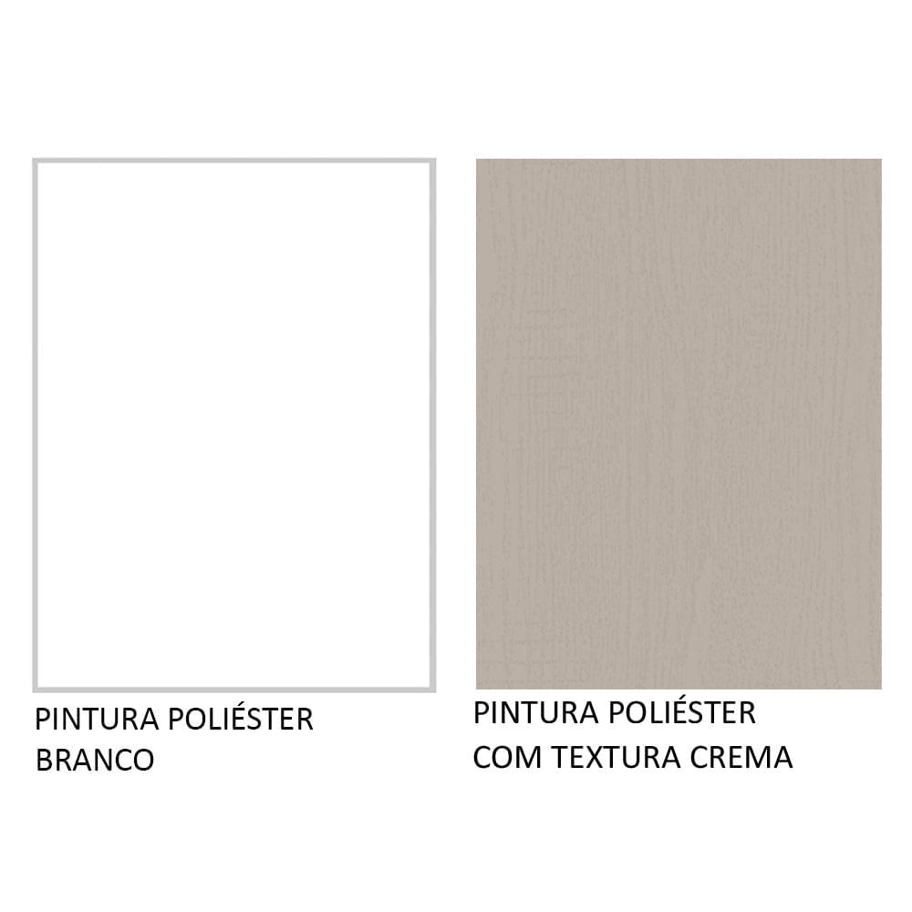 Armário de Cozinha Completa 310 cm Branco/Crema Agata Madesa 01 Cor:Branco/Crema