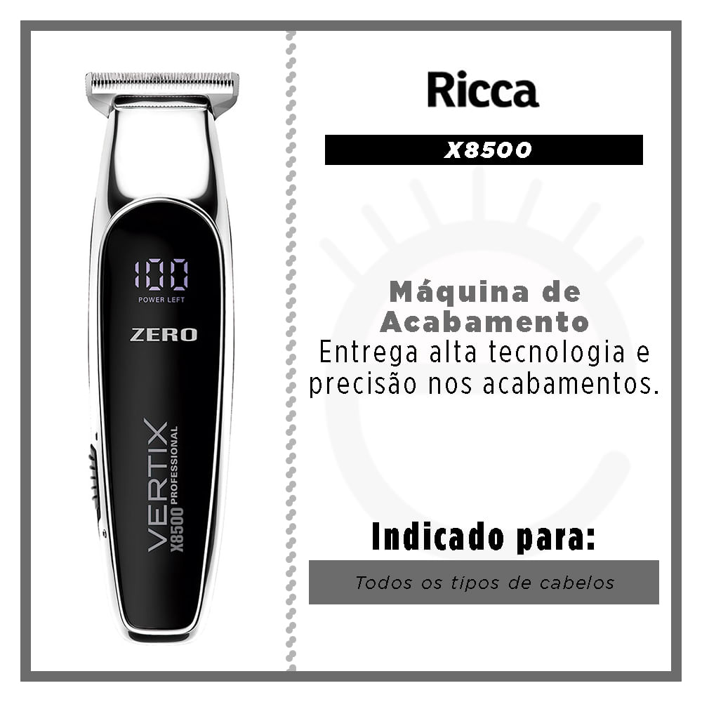 Miniatura Máquina de Corte Ricca Vertix Professional - X8500 Zero Gap Bivolt