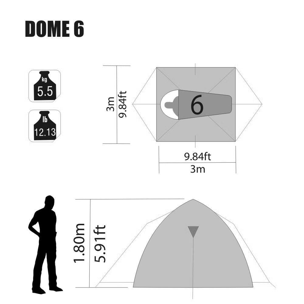 Miniatura Barraca Camping 6 Pessoas Nautika Dome Iglu Impermeável