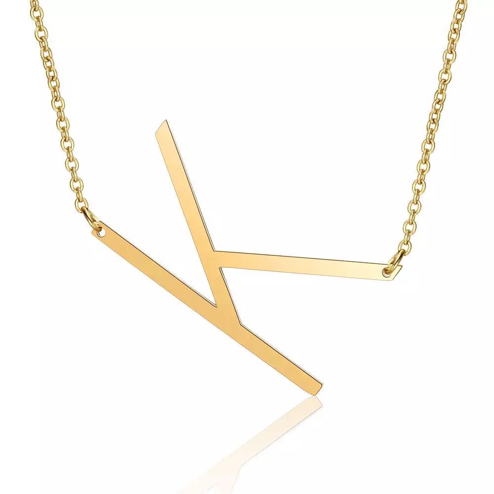 Miniatura Colar Letra K Dourado Delicado L5696