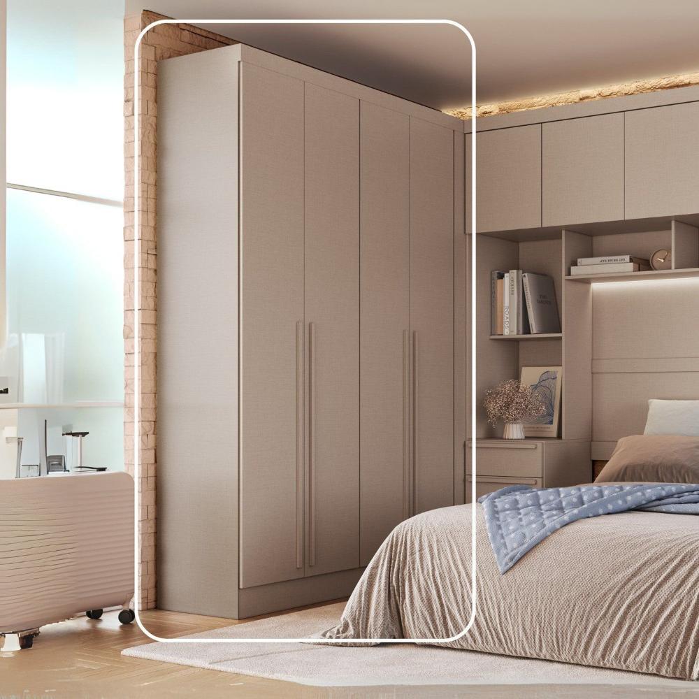 Miniatura Módulo Guarda-roupa de Canto 4 Portas 2 Gavetas Infinity Duna