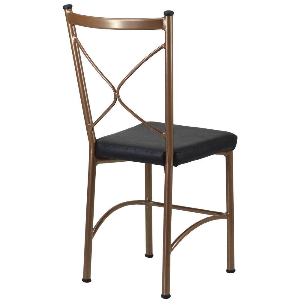 Miniatura Cadeira Buffet Em Alumínio Bronze Com Preto