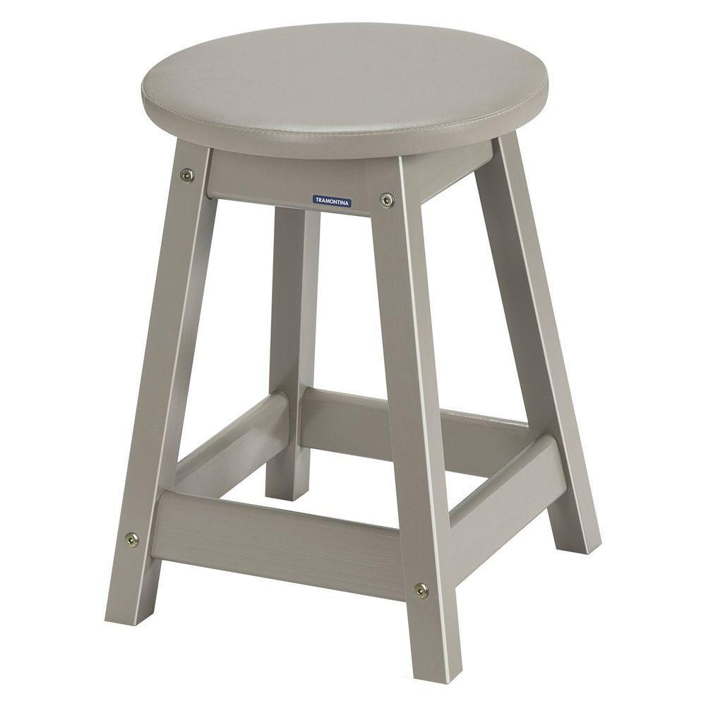 Miniatura Banqueta Baixa Tramontina Vin Com Assento Forrado Em Courvin Camurça Tramontina