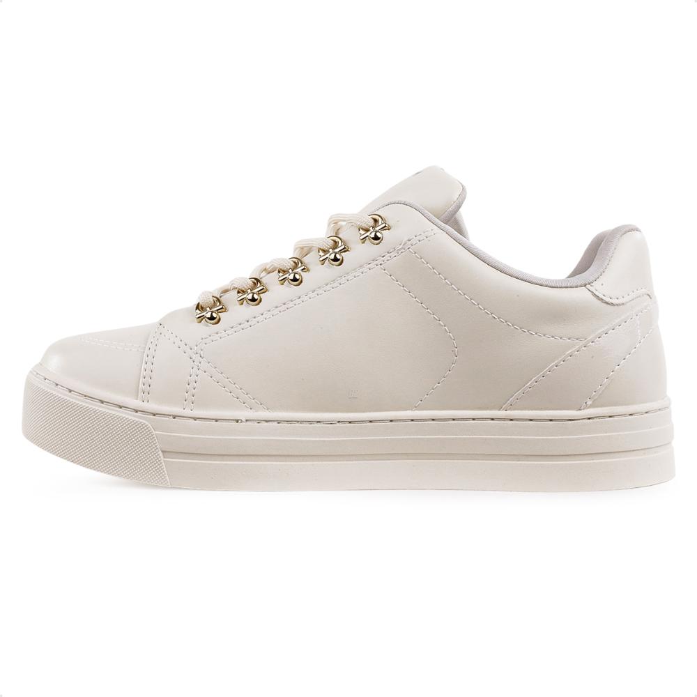 Miniatura Tenis Ramarim Casual Cadarço Feminino Bege / Dourado - 34