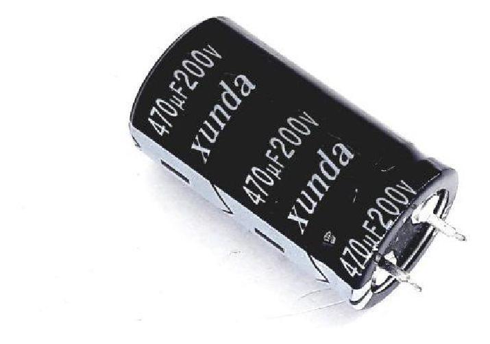 Miniatura Kit 5 Peças Capacitor Eletrolítico Xunda 470Uf X 200 V 105º