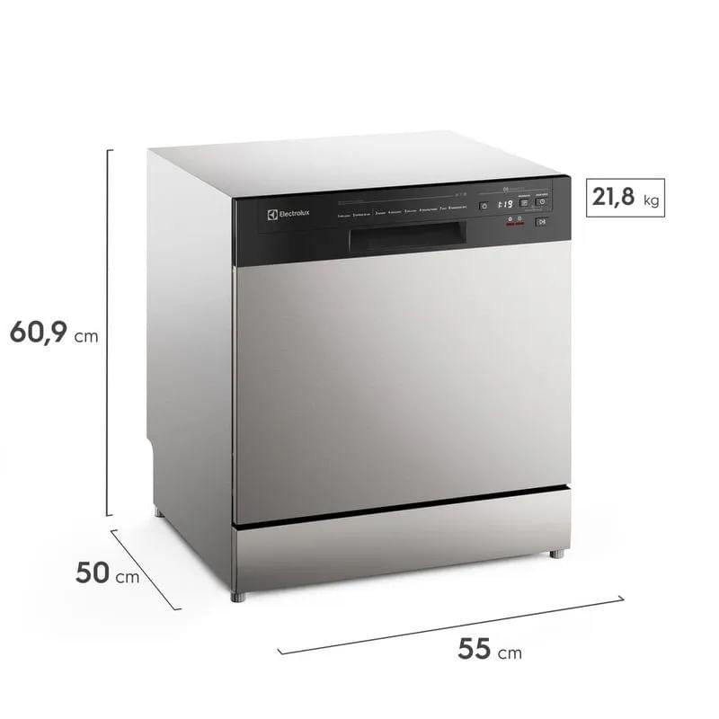 Miniatura Lava-Louça Elextrolux 8 Serviços Inox com Programa Lava & Seca 50 min LS08E 220V