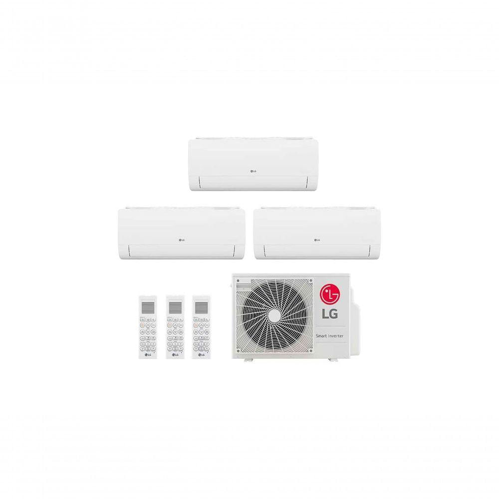 Miniatura Ar Condicionado Multi Split Inverter 3 Ambientes (Hiwall 1X 9.000BTUS, 2X12.000BTUS) Quente/Frio WiFi Integrado 220V