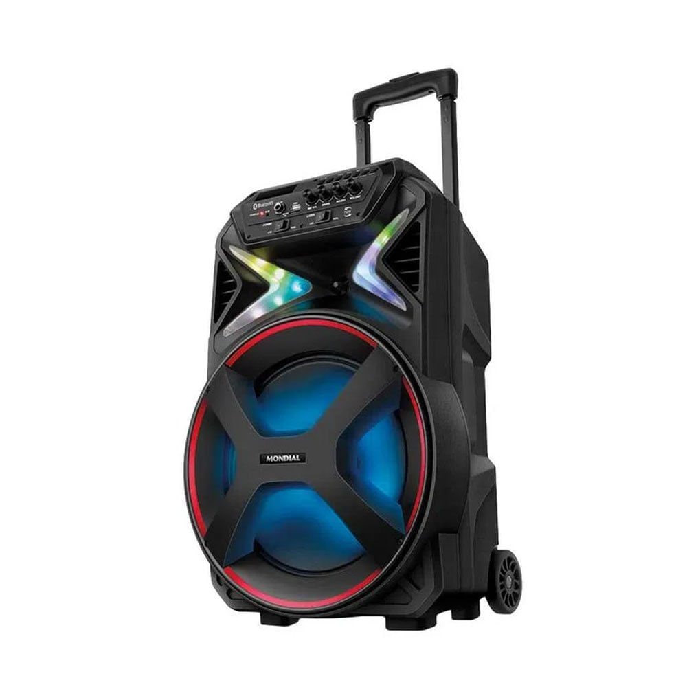 Miniatura Caixa Amplificada Mondial CM-400 400W Bluetooth USB Rádio FM Preto - Bivolt