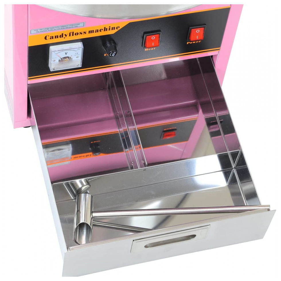 Miniatura Máquina de Algodão Doce Elétrica Profissional em Aço Inoxidável, 110V 1080W, PartyHut, Rosa
