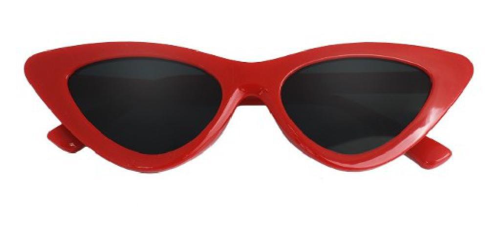Miniatura Óculos Sol Fem Cat Eye Gatinho Luxo Preto/Vermelho Rêtro