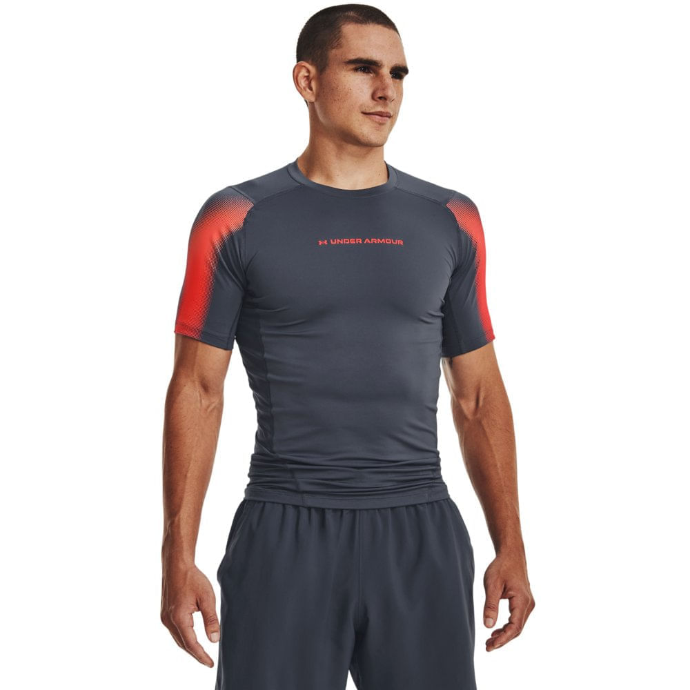 Miniatura Camiseta de Treino Masculina Under Armour HeatGear Novelty Cinza - G