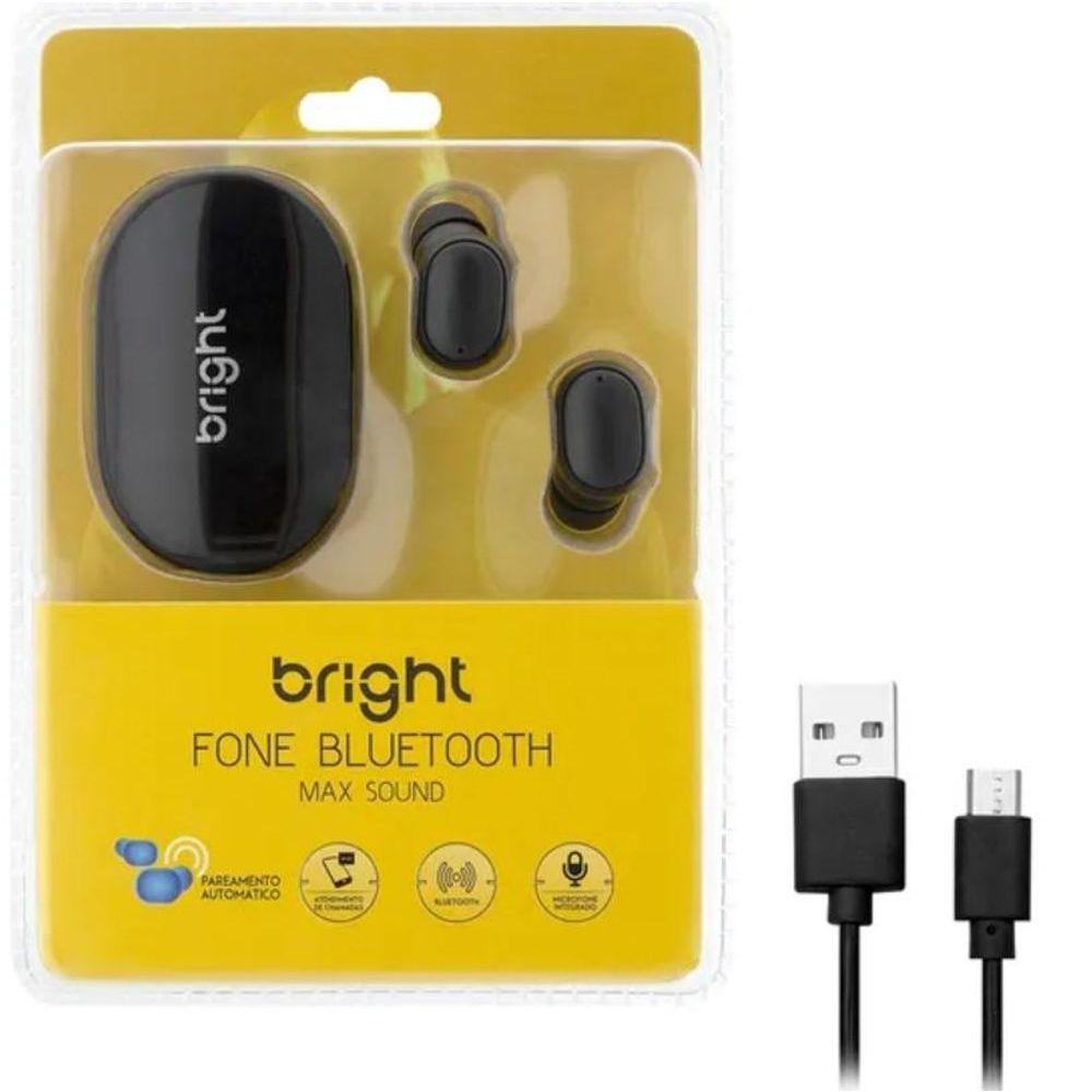Miniatura Fone De Ouvido Bright Max Sound Bluetooth Preto