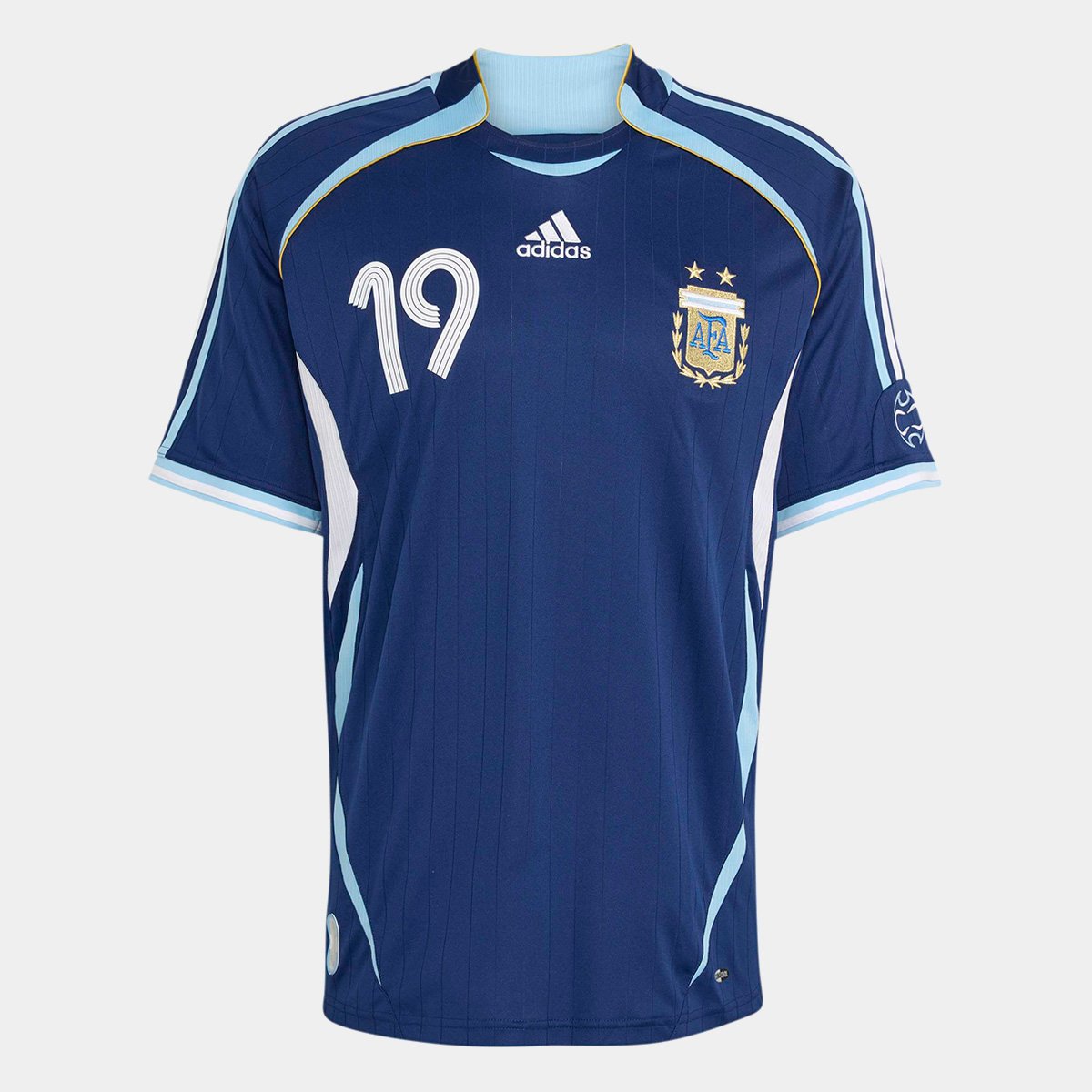 Miniatura Camisa Seleção Argentina Away 2006 Messi Nº19 Adidas Masculina Azul - EEGG