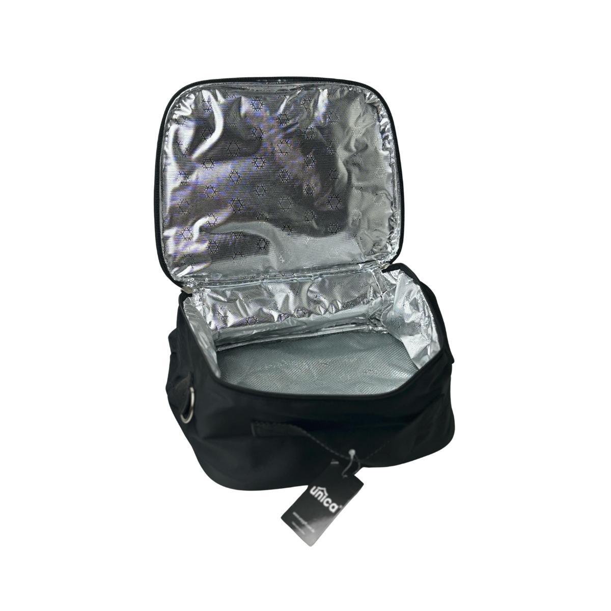 Miniatura Bolsa Lancheira Porta Marmita Térmica Alça Removível - Preto