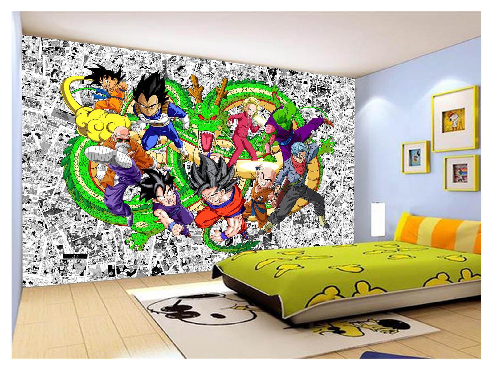 Miniatura Papel De Parede Dragon Ball Goku Vegeta Anime 3,5M Dbz123