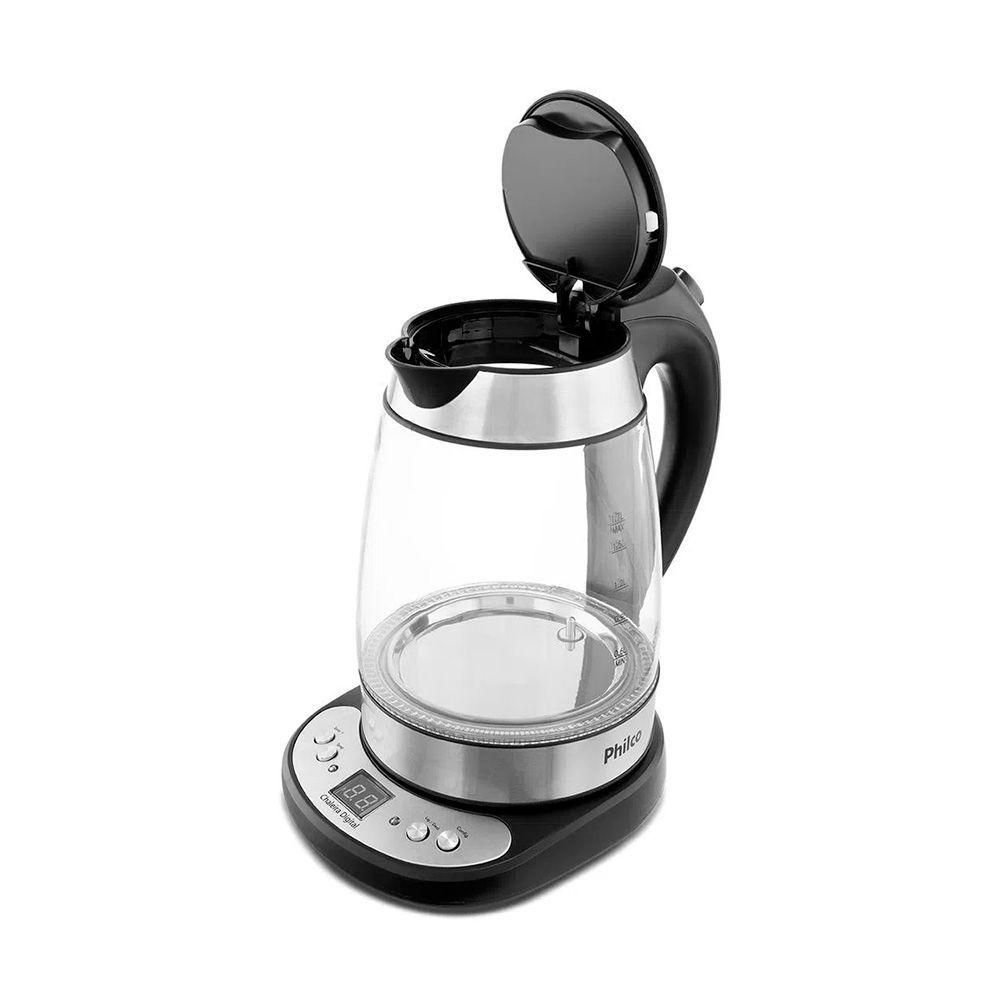 Miniatura Chaleira Elétrica Philco Pchd Digital Glass 1,7 Litros Transparente 127v