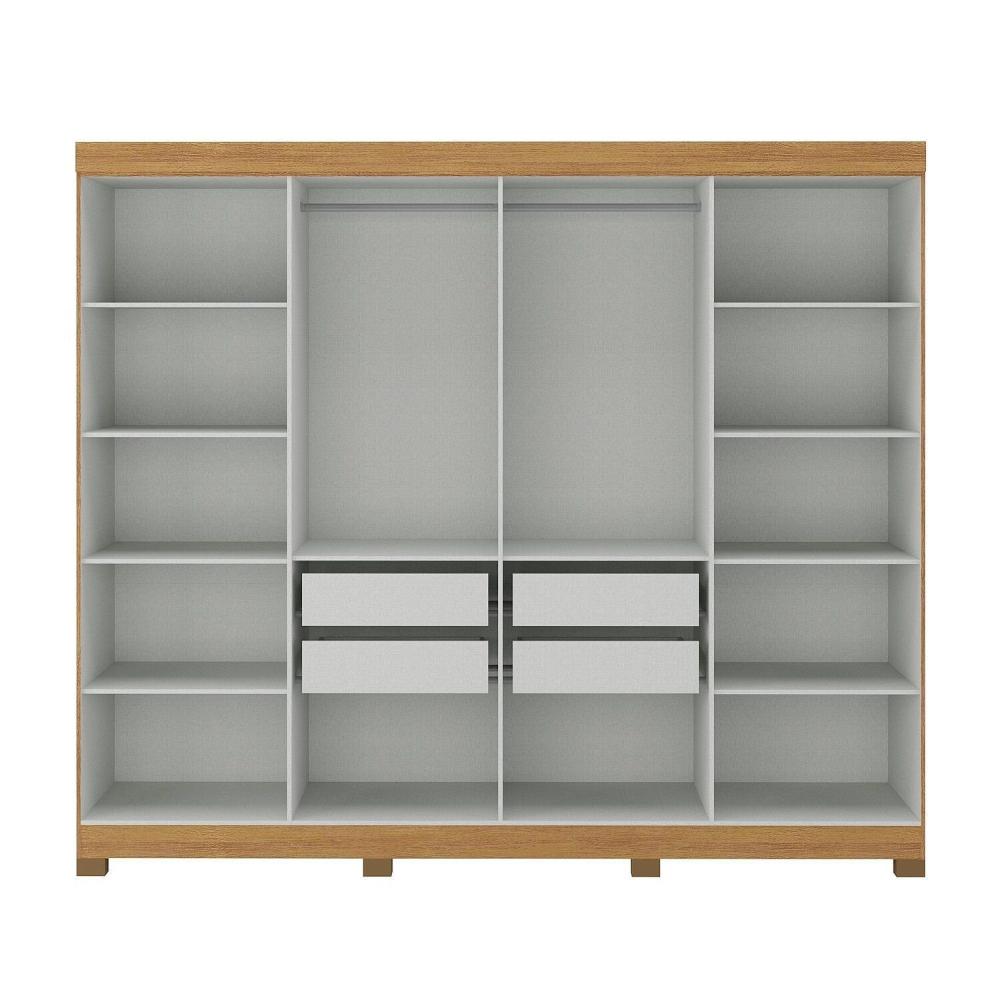 Miniatura Guarda Roupa Casal 8 Portas com Pés Paris Guarda-roupa Paris 8 Portas Mdp com Pés Cinanomo/Off White