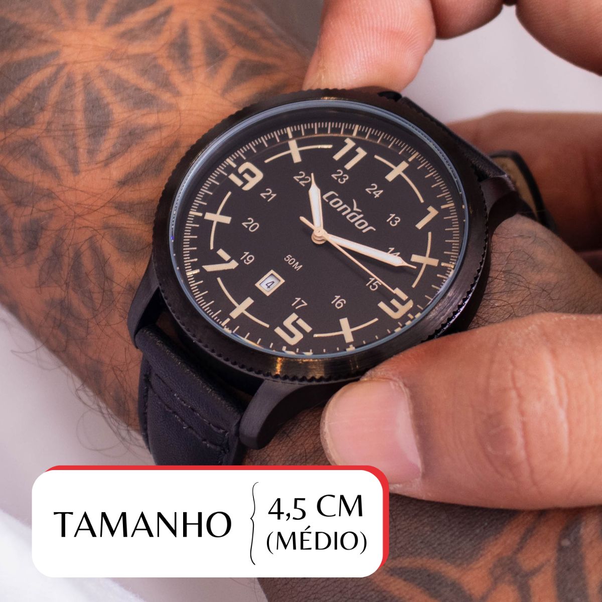 Miniatura Relógio Masculino Condor Analógico Preto CO2115MYU/K5P + Kit