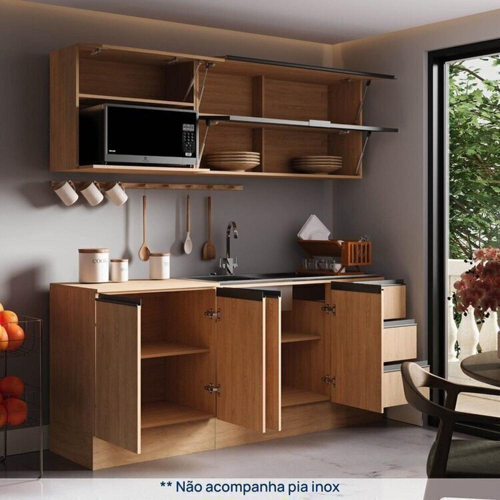 Miniatura Cozinha Modulada 5 Peças 3 Aéreos 2 Balcões Nara Cabecasa Madeiramadeira Avena