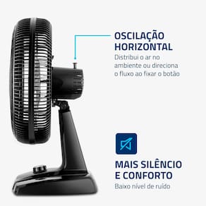 Miniatura Ventilador de Mesa Mondial Turbo NVT408PB 40cm 8 Pás 3 Velocidades Preto/Prata 110V