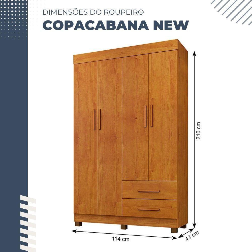 Miniatura Guarda Roupa Copacabana New 4 Portas 2 Gavetas Benetil Móveis Cinamomo
