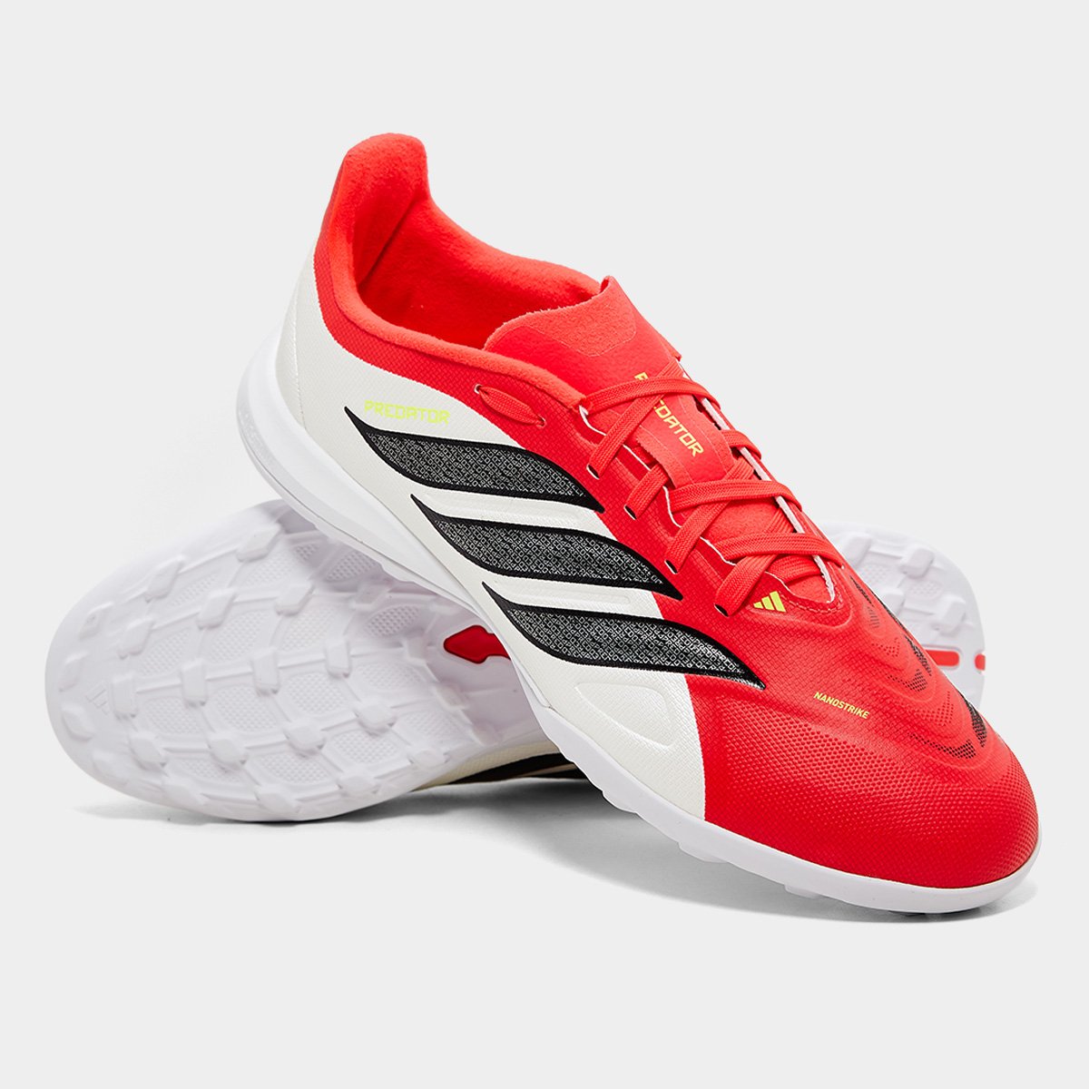 Miniatura Chuteira Society Infantil Adidas Predator League Branco+Vermelho - 26
