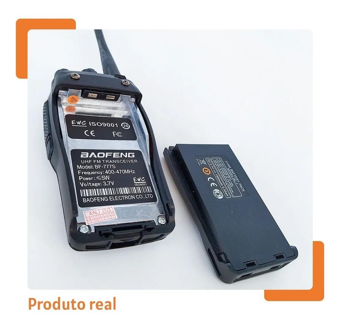 Miniatura Kit 2 Radio Walk Talk Comunicador 16 Ch 12Km Baofeng 777S Ht