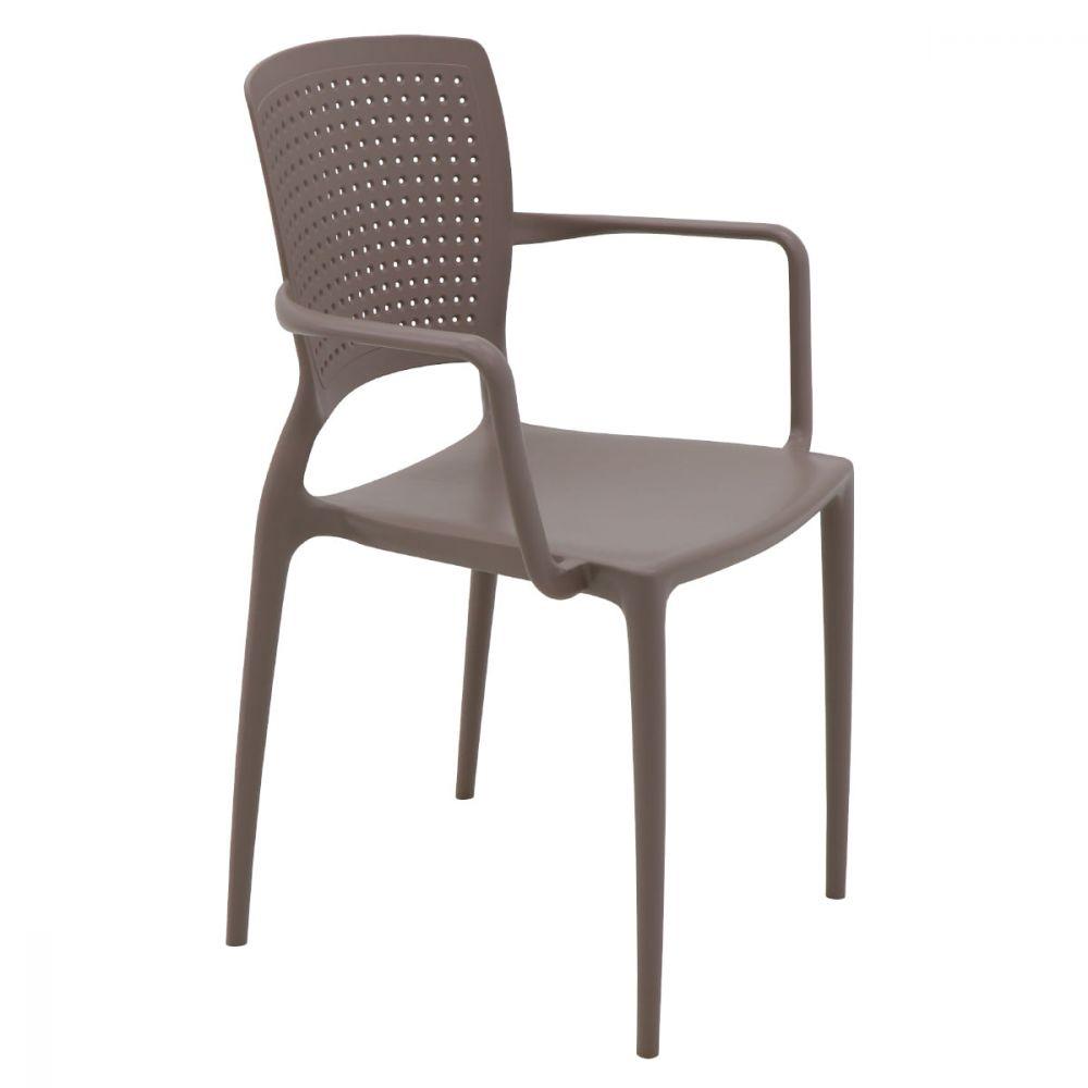 Miniatura Cadeira Tramontina Safira com Braços Camurça Fibra de Vidro