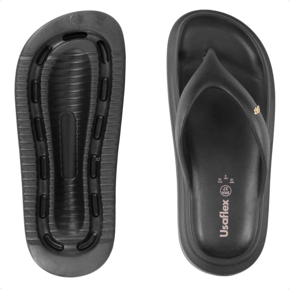 Chinelo Usaflex Poofy Salto Plataforma Feminino Preto - 34