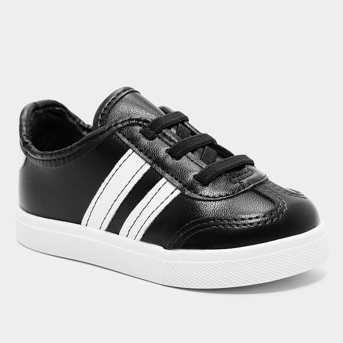 Miniatura Tênis Infantil Molekinha Casual Menina Preto+Branco - 20